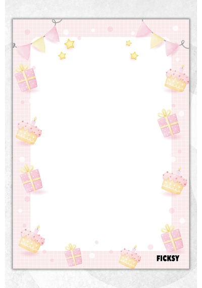 A5 Doğum Günü Bloknot Çizgisiz Defter - 50 Yaprak - Memopad - Notepad - Not Defteri - Not Kağıdı Pembe Pembe