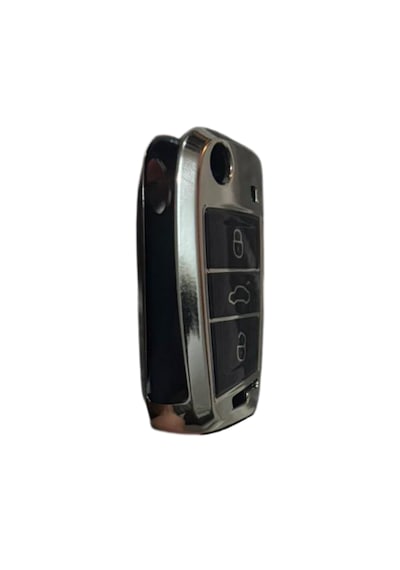 Autohan Keys Vw Golf 7, Golf 7.5, Tiguan, Polo Uyumlu Lüks Nano Anahtar Koruma Kılıfı, Gümüş Renk