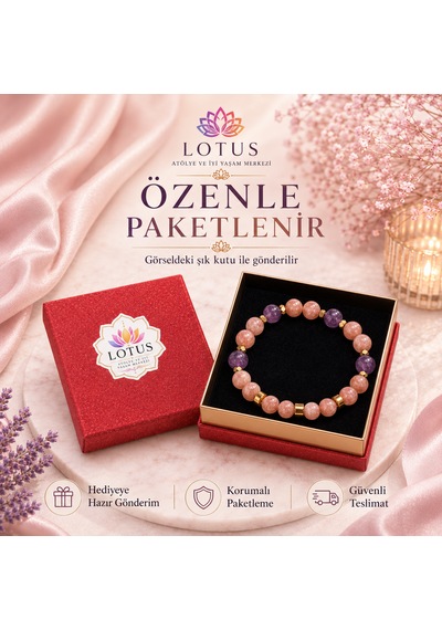 Canlılığın Işığı & Doğal Taş Bileklik Güneş Taşı, Ametist & Hematit Canlılık