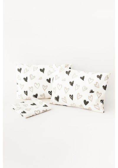Soley Mix & Match Lover %100 Pamuk Çift Kişilik Çarşaf Seti Beyaz
