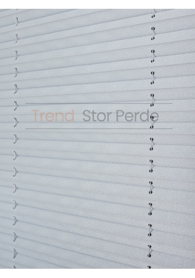 Mavi Gri Plise Katlanır Cam Balkon Perdesi - Ofis Perdesi - Salon Perdesi - 008 Mavi Gri