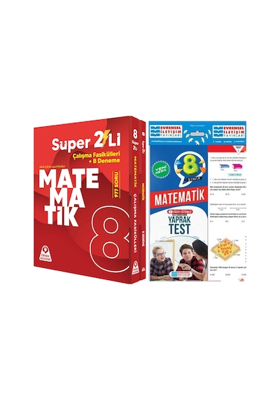 Örnek Akademi 8.sınıf Süper İkili Matematik Seti Ve Evrensel Yaprak Test Seti 2 Kitap