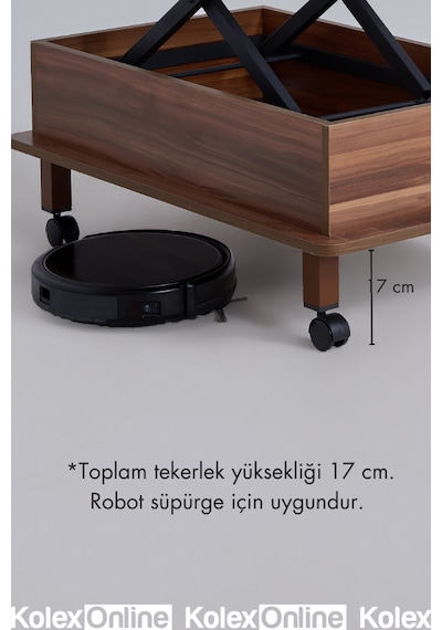 Sihirli Sehpa Tekeri Masa Tekeri 17 Cm Kırılmaz Metal Teker Fren Sistemli Ceviz