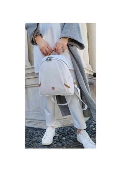 Beyaz Taba 4040 Orijinal Just Polo Kadin 9 Bolmeli Orta Boy Sirt Cantasi 31x29 Cm Beyaz - Laci