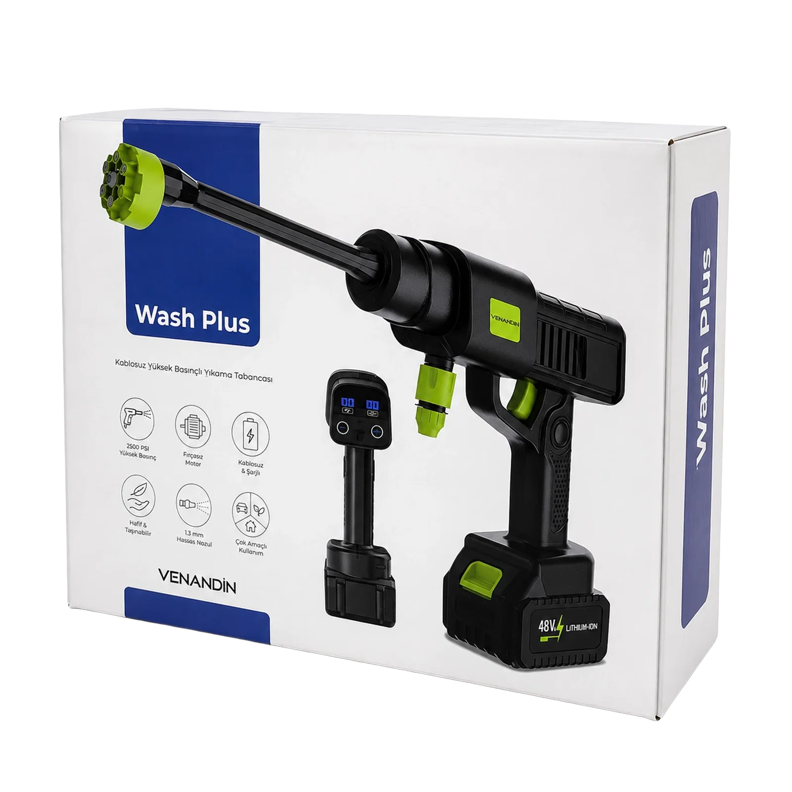 Venandin Vn/wpl-001 Wash Plus Kablosuz Yüksek Basınçlı Yıkama Tabancası 12 Bar