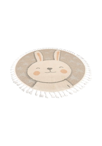 Dolce Vita Halı Kids 475 Rabbit Yuvarlak Halı Krem