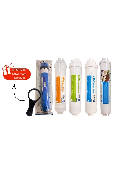 Nsf Onaylı 5'li Su Arıtma Filtresi Full Set+ Dirsek  5'Li Filtre