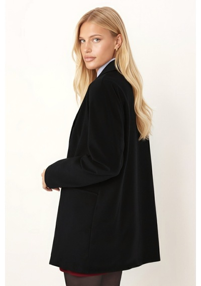 Armonika Kadın Siyah Yakalı Cep Kapaklı Düğmeli Vatkalı Premium Süet Oversize Ceket Arm-25k001057 Armonika Kadın Siyah Yakalı Cep Kapaklı Düğmeli Vatkalı Premium Süet Oversize Ceket Arm-25k001057
