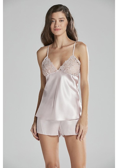 Pierre Cardin 6955 Çeyiz İpek Saten 6 Lı Sabahlık Pijama Gecelik Takımı Pudra