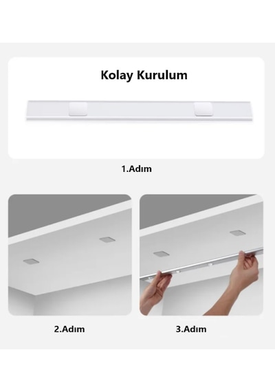 3 Adet 40cm Led Sensörlü Usb Şarjlı Mıknatıslı Mutfak,dolap Işık