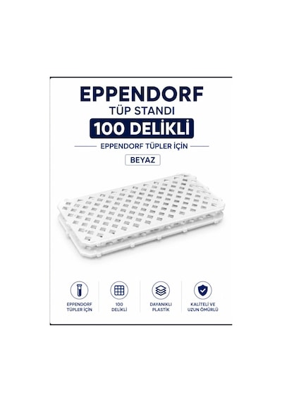 Eppendorf Tüp Standı 100 Delikli - Beyaz