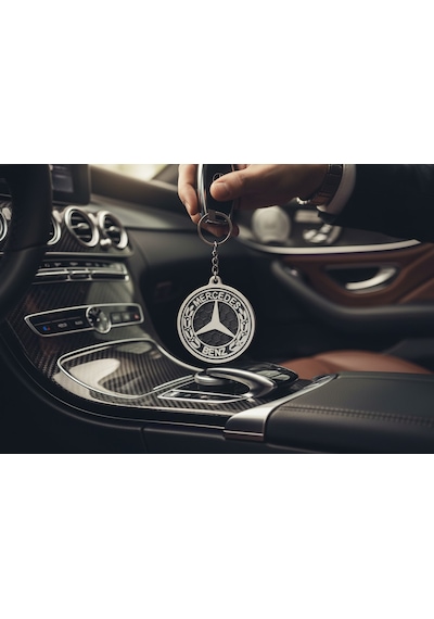 Mercedes Logo Anahtarlık 3d Baskı Mercedes Benz Uyumlu Şık Araç Anahtarlığı