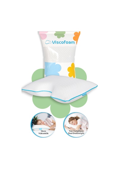 Viscofoam Shoulder Yan Yatanlar Boyun Destekli Ortopedik Yastık Boyun Destekli Visco Yastık - 58x40x12cm