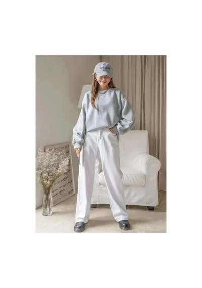 Butik İstanbul Düz Bisiklet Yaka Sweat - Gri