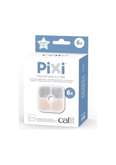 Ayrex 43722 Pixi Yedek Filtre, Catit Pixi Su Çeşmesi İçin İçme Çeşmesi Filtresi, 6'li Paket Diğer