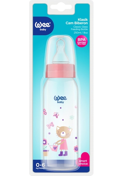Wee Baby Klasik Cam Biberon 250ml Pembe 0 6 Ay K:876 Wee