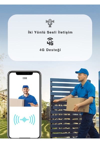Eb8 4g Bataryalı Pt Kamera Sım Kartlı Güvenlik Kamerası, Gece Görüşlü Fynix Teknoloji