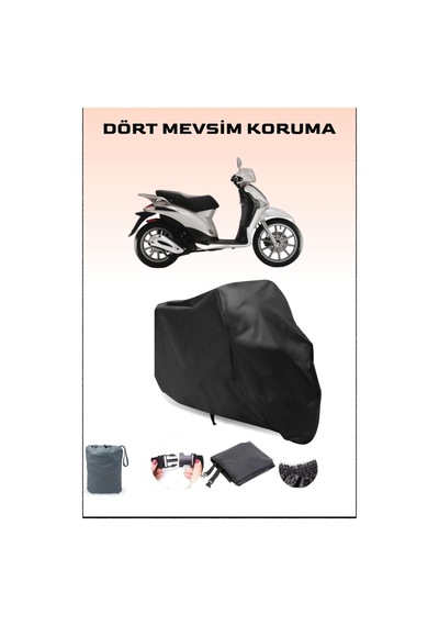 Siyah Piaggio Liberty 200 Uyumlu Motorsiklet Branda, Motor Örtüsü