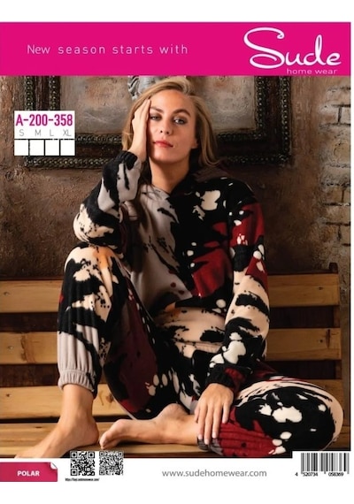 Sude A-200-358 Kapüşonlu Polar Kadın Pijama Takımı Çok Renkli Sude A-200-358 Kapüşonlu Polar Kadın Pijama Takımı Çok Renkli