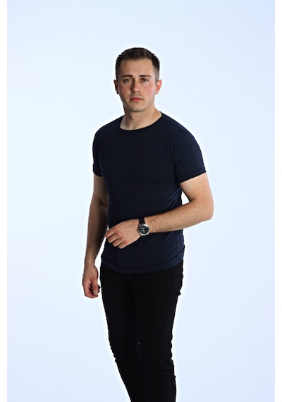 Eg38 Eko Slimfit Basic Tişört Lacivert Lacivert