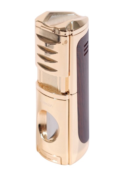 Parmida 3 Torch Pürmüz Kesici & Delicili Gold Metal Puro Çakmağı - Tr9525