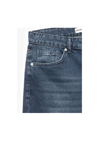 Koton Normal Bel Pamuklu Bermuda Oversize Jean Şort Koyu İndigo 5sam40159nd İndigo