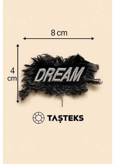 Ütülenebilen Veya Sticker Olarak Kullanılabilen Dream Yazılı Püsküllü Patch