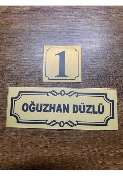 Kapı İsimliği Klasik Ev Dış Kapı İsimliği Çelik Kapı İsimliği Gold0022