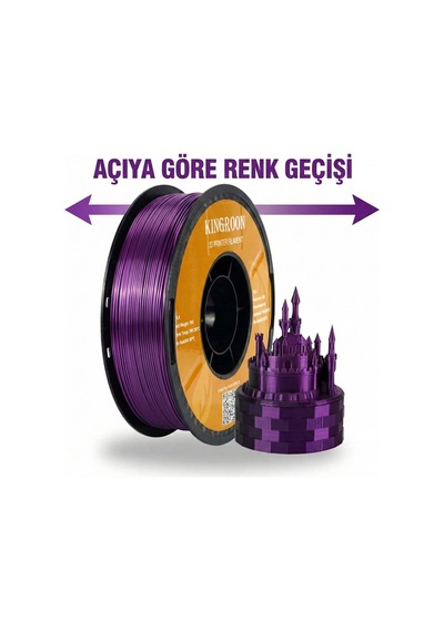 Çift Renkli Silk Pla - Siyah & Mor Mistik Gece Tonu - 1.75mm 1kg - Açıya Göre Renk Değişir.