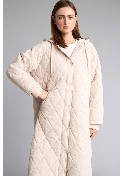 Defacto Regular Fit Kapüşonlu Kapitone Parka H4137ax26auer218 Ekru-er218