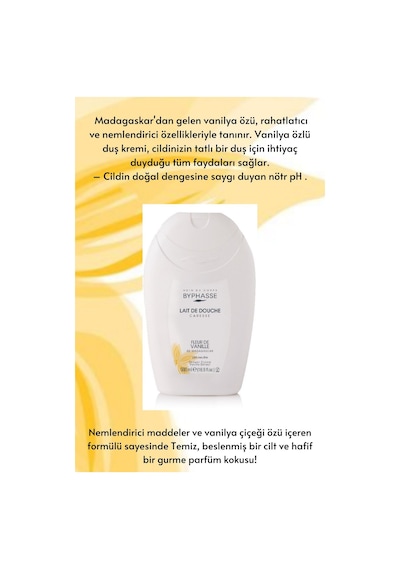 Byphasse Caresse Vanilya Çiçeği Özlü Duş Kremi 500 ML