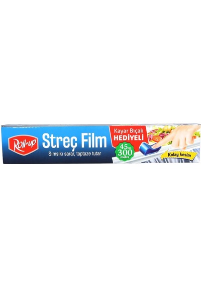 Roll Up 45X300 M. Streç 9 Mıcron Kayar Bıçaklı