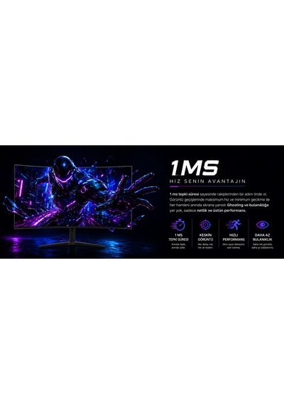 Bronzturq 34" 180hz 1 Ms Dp + Hdmı Wqhd 3440x1440 Kavisli Monitör Btq340wqhd-a