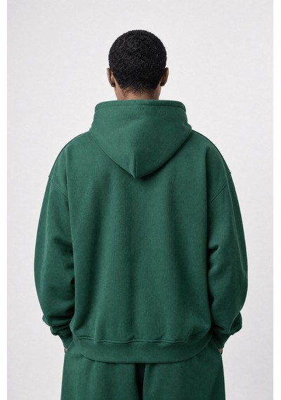 Erkek Respire Basic Oversize Zip Zümrüt Zümrüt Yeşili