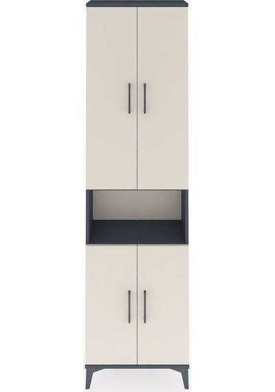 Arges Dolap 5 Raflı 4 Kapaklı 60x30x221 Antrasit-aytaşı Antrasit