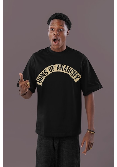 Sons Of Anarchy Dizi Sırt Baskılı Unisex Oversize Tişört Siyah
