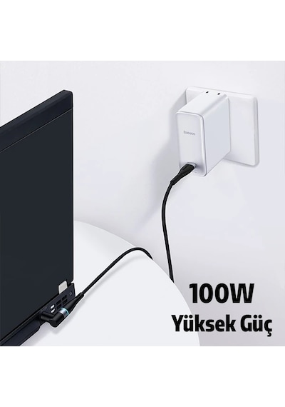 Baseus Zinc Manyetik Type-c To Dc Round 79x55mm Lenovo Laptop Şarj Kablosu 100w 2m- 5775