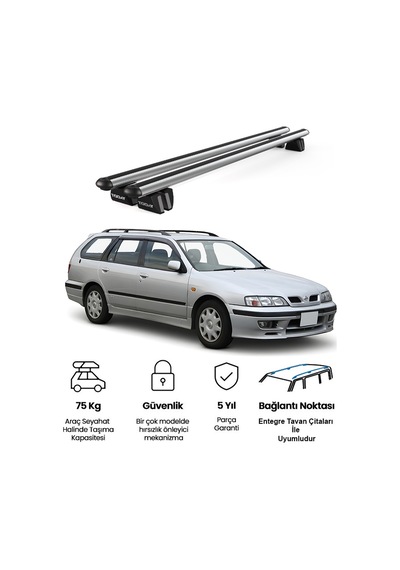 Pençe Nissan Primera Sw 2002-2009 Uyumlu Gri Ara Atkı Port Bagaj Tavan Barı