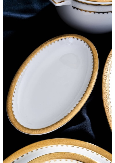 Acar Oriente 12 Kişilik 60 Parça Yemek Takımı Beyaz/gold
