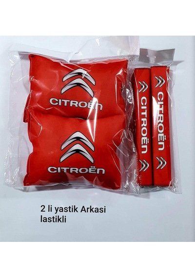 Cıtroen Oto Boyun Yastık Minder - Araç - 2 Adet Yastık Kemer (546902331)