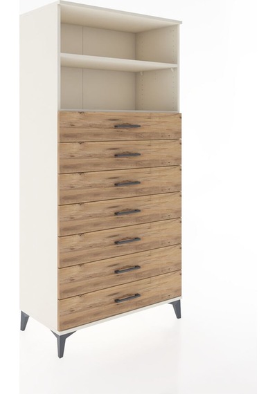 Hyperion Dolap 2 Raflı 7 Çekmeceli 88x44x182 Aytaşı-çam Aytaşı