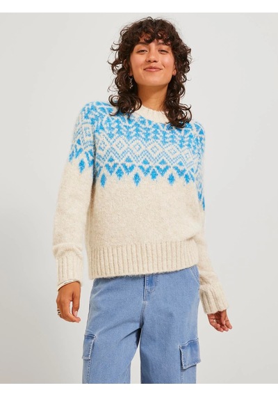 Jack&jones Jjxx Oversize Yuvarlak Yaka Kadın Kazak - Minimalist Tarz Kemik - Mavi Jack&jones Jjxx Oversize Yuvarlak Yaka Kadın Kazak - Minimalist Tarz Kemik - Mavi