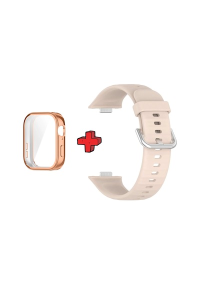 Watch Fit 3 İle Uyumlu Kasa Ekran Koruyucu Ve Jel Silikon Kordon 2in1 Renk101