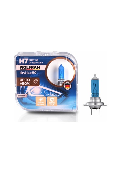 H7 Ampul Sky Blue Beyaz Işık 12v 100w - Wolfram 22197 Sb
