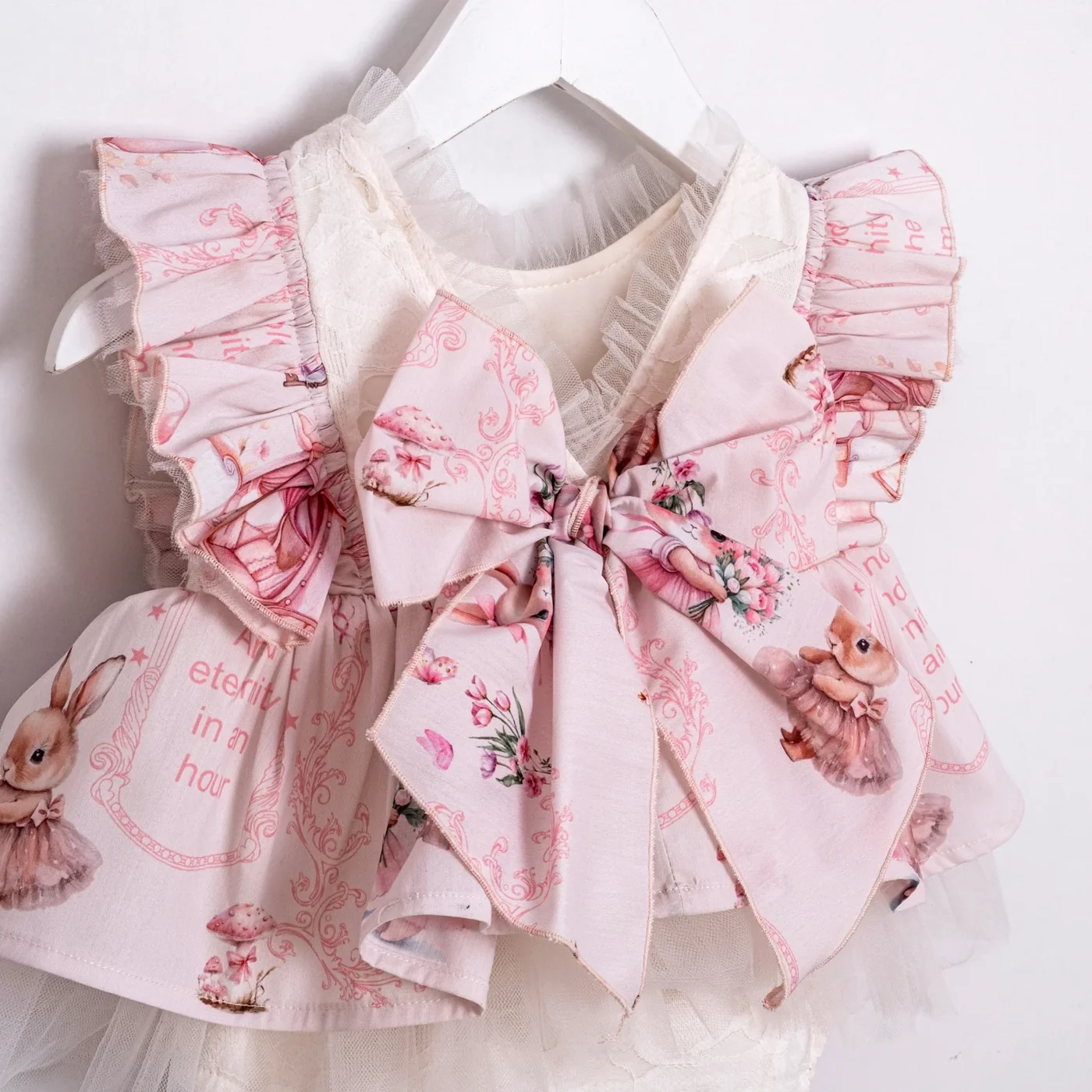 Momercy Pink Queen Kız Bebek Romper Elbise Pembe