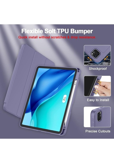 Apple Uyumlu iPad Pro 11inç M2 2024 Kılıf Pen Charge Kalem Bölmeli A2836 A2837 A3006