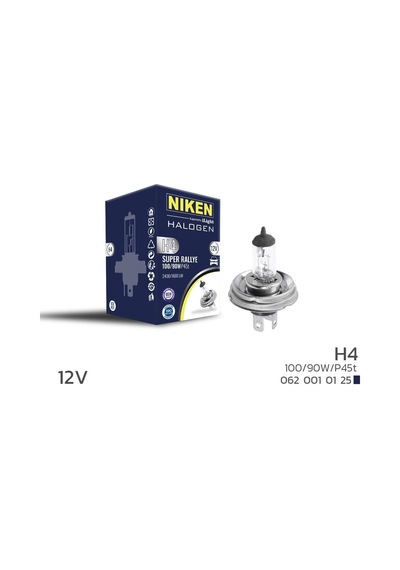 Niken 12v H4 100w/90w Halojen Ampul P45t Tablalı - Ekolmaks