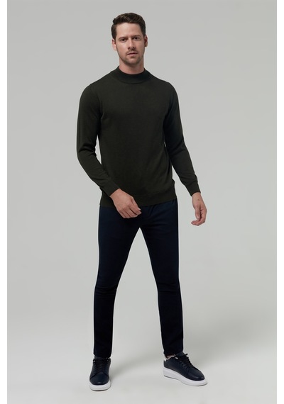 D's Damat Ds Damat Regular Fit Haki Düz Örgü Yün Karışımlı Triko Kazak 1hf060636275m Haki