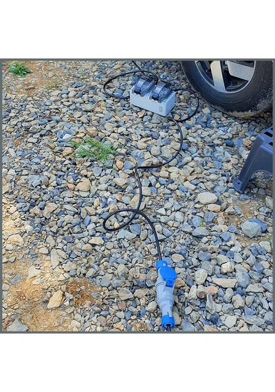 Tekne Ve Karavan Besleme Öncesi Ara Priz 2'li Ip66 1m. Pur Kablol