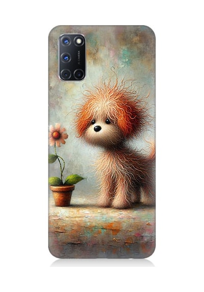 Oppo A92 Uyumlu Sevimli Köpek Desenli Silikon Kılıf